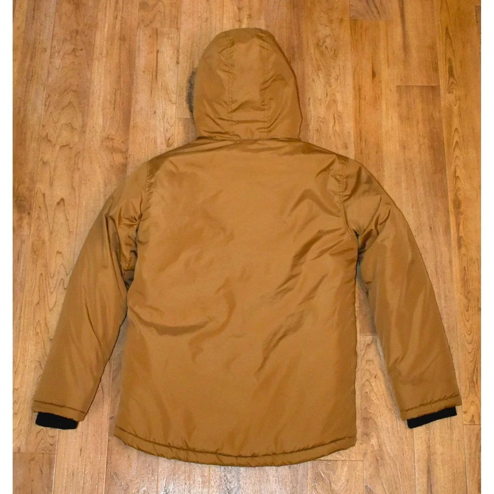 Gymboree Parka Jacket Boys XL 14 Brown Faux Fur Hood Heavy Winter Coat‎